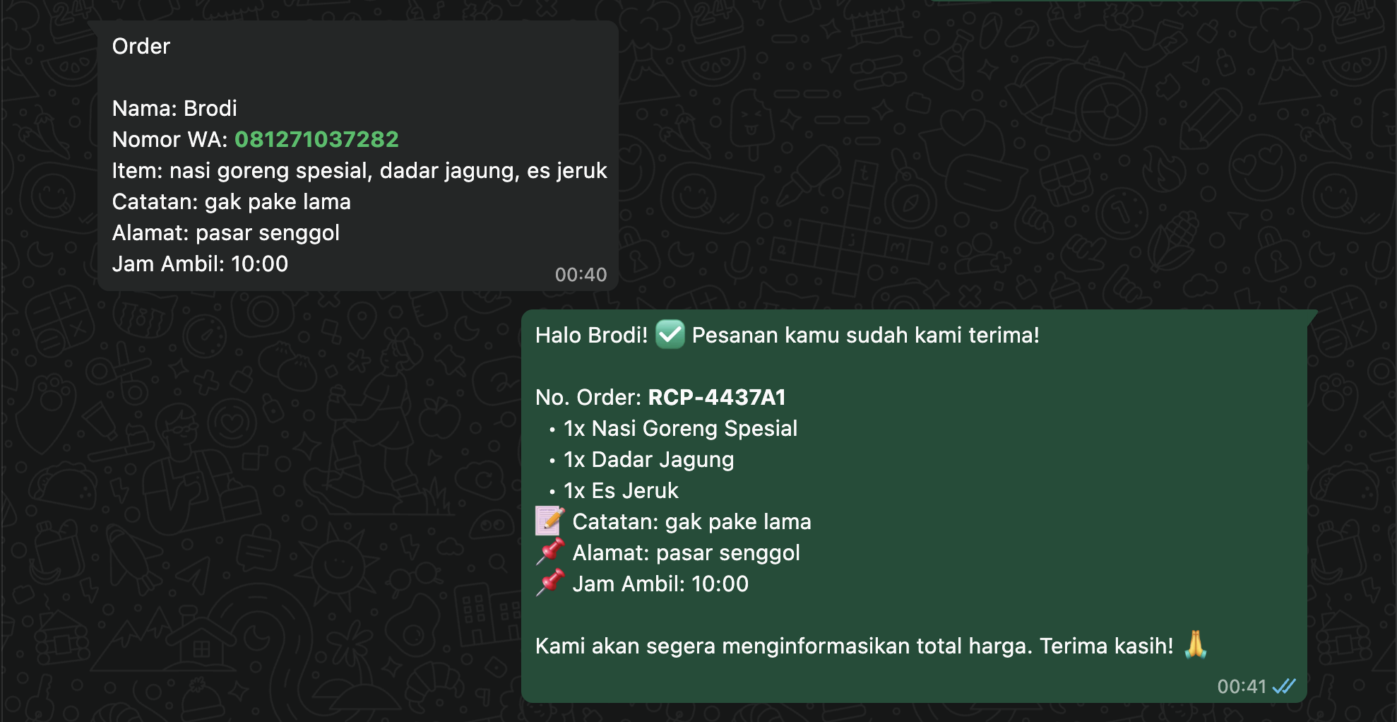 Customer Order Langsung